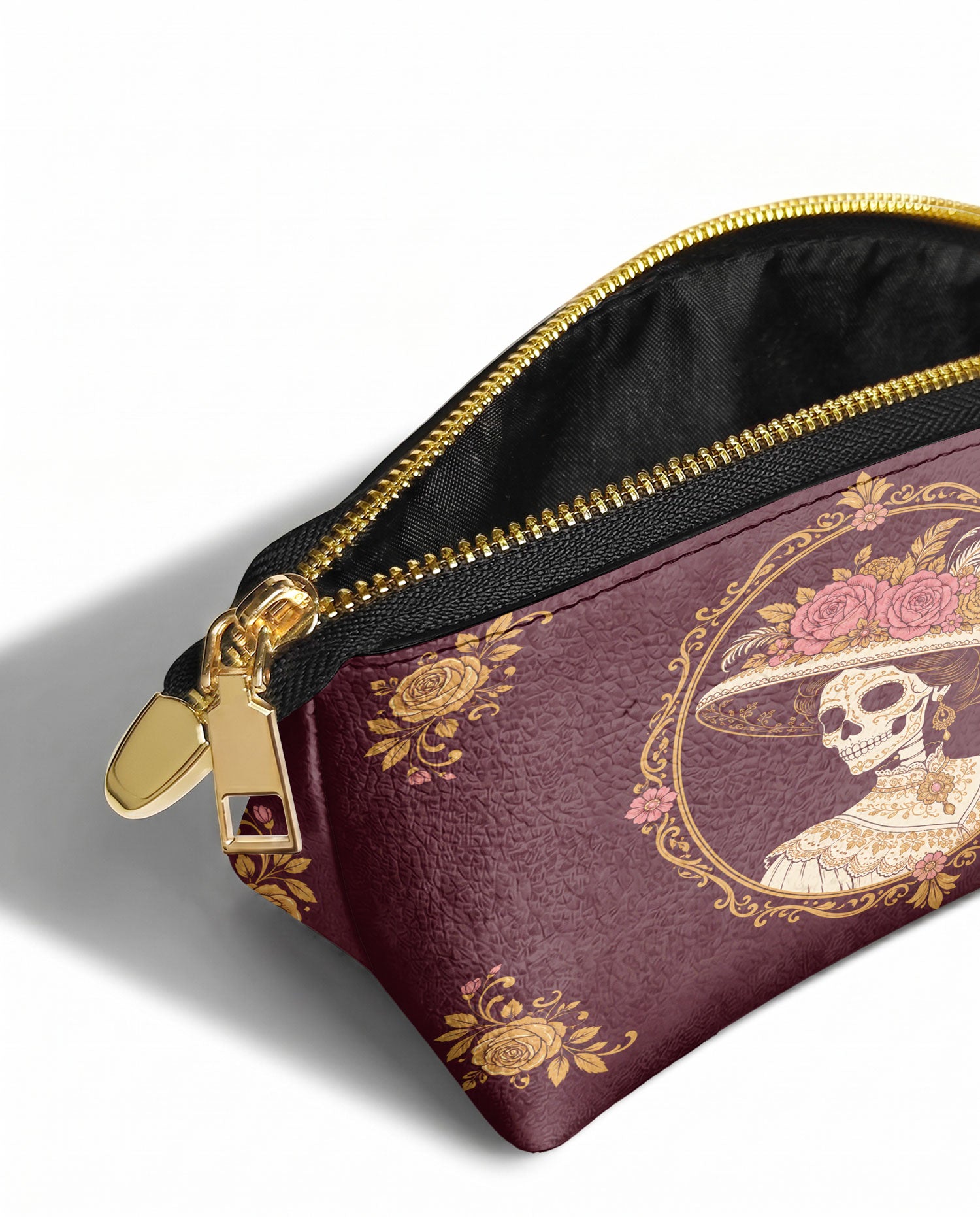 "CALAVERA" Eclipse Makeup Bag - side view | Paleta Bags