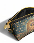 "Eres la mujer que alguna vez soñaste ser" ver.4 Eclipse Makeup Bag - side view | Paleta Bags