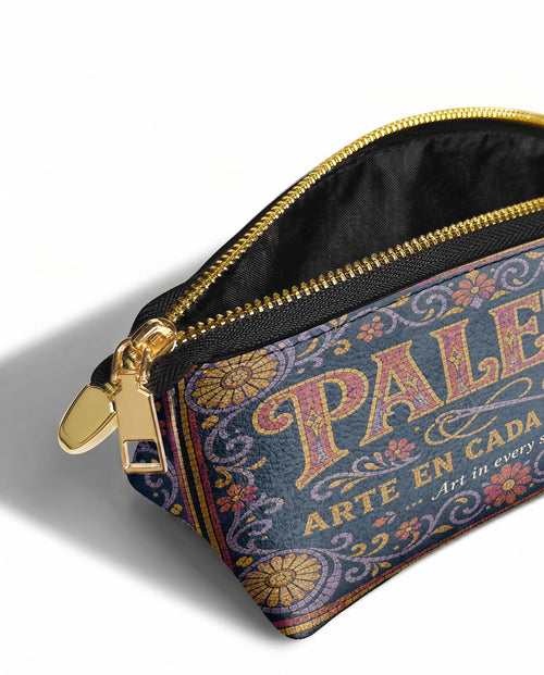 "La Paleta — Arte en cada costura" ver.3 Eclipse Makeup Bag - side view | Paleta Bags