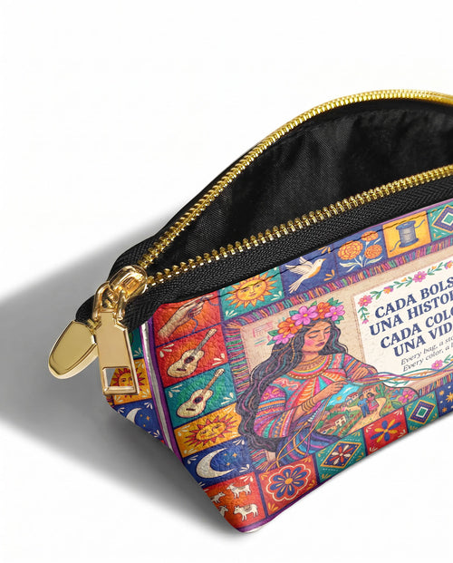 "Cada bolsa, una historia" ver.2 Eclipse Makeup Bag - side view | Paleta Bags