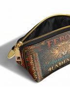 "Feroz. Arraigada. Radiante" ver.6 Eclipse Makeup Bag - side view | Paleta Bags