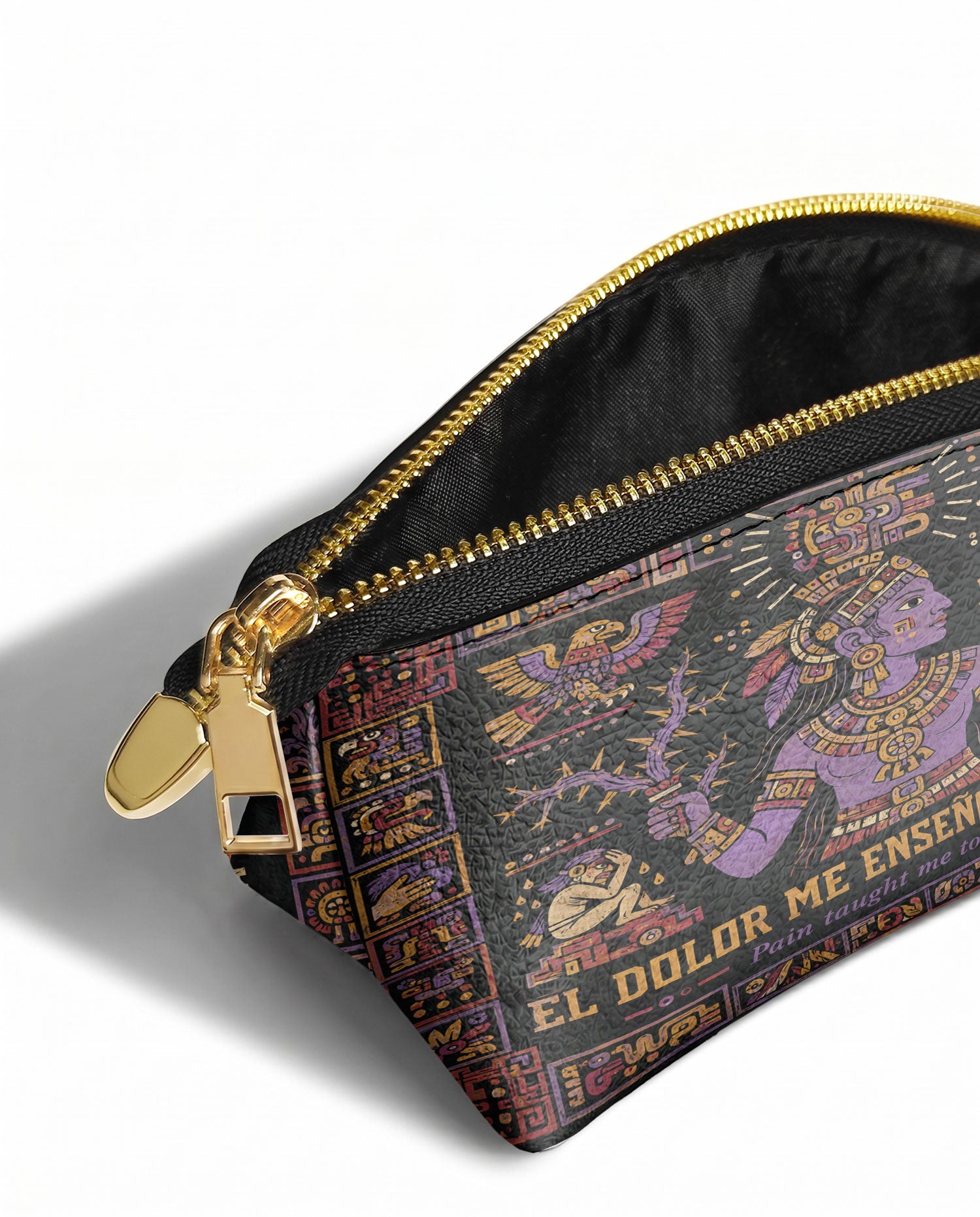 "El dolor me enseñó a ser fuerte" ver.4 Eclipse Makeup Bag - side view | Paleta Bags