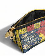 "Lleva su cultura como flores en flor" ver.2 Eclipse Makeup Bag - side view | Paleta Bags