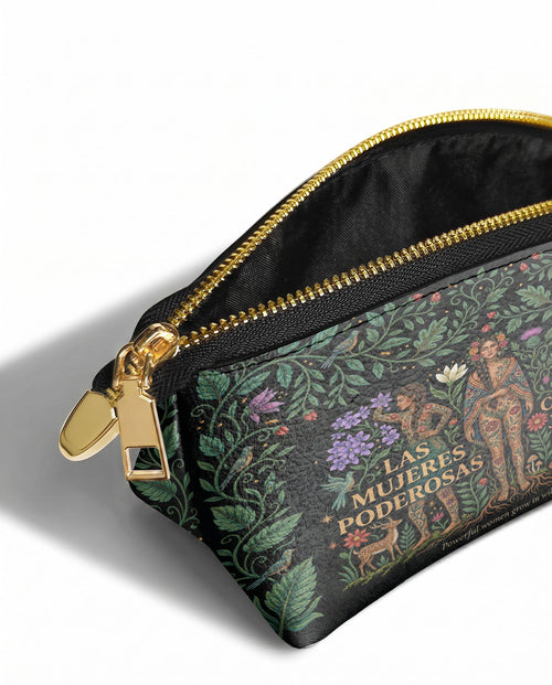 "Las mujeres poderosas crecen en jardines salvajes" ver.1 Eclipse Makeup Bag - side view | Paleta Bags