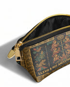 "Llevo a mis ancestros en la sangre" ver.2 Eclipse Makeup Bag - side view | Paleta Bags