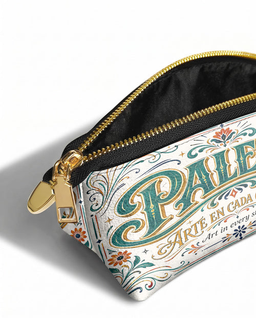"La Paleta — Arte en cada costura" ver.2 Eclipse Makeup Bag - side view | Paleta Bags