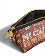"Mi cultura es mi fortaleza" ver.6 Eclipse Makeup Bag - side view | Paleta Bags