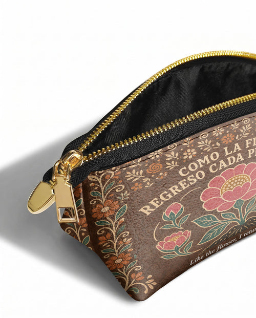 "Como la flor, regreso cada primavera" ver.4 Eclipse Makeup Bag - side view | Paleta Bags