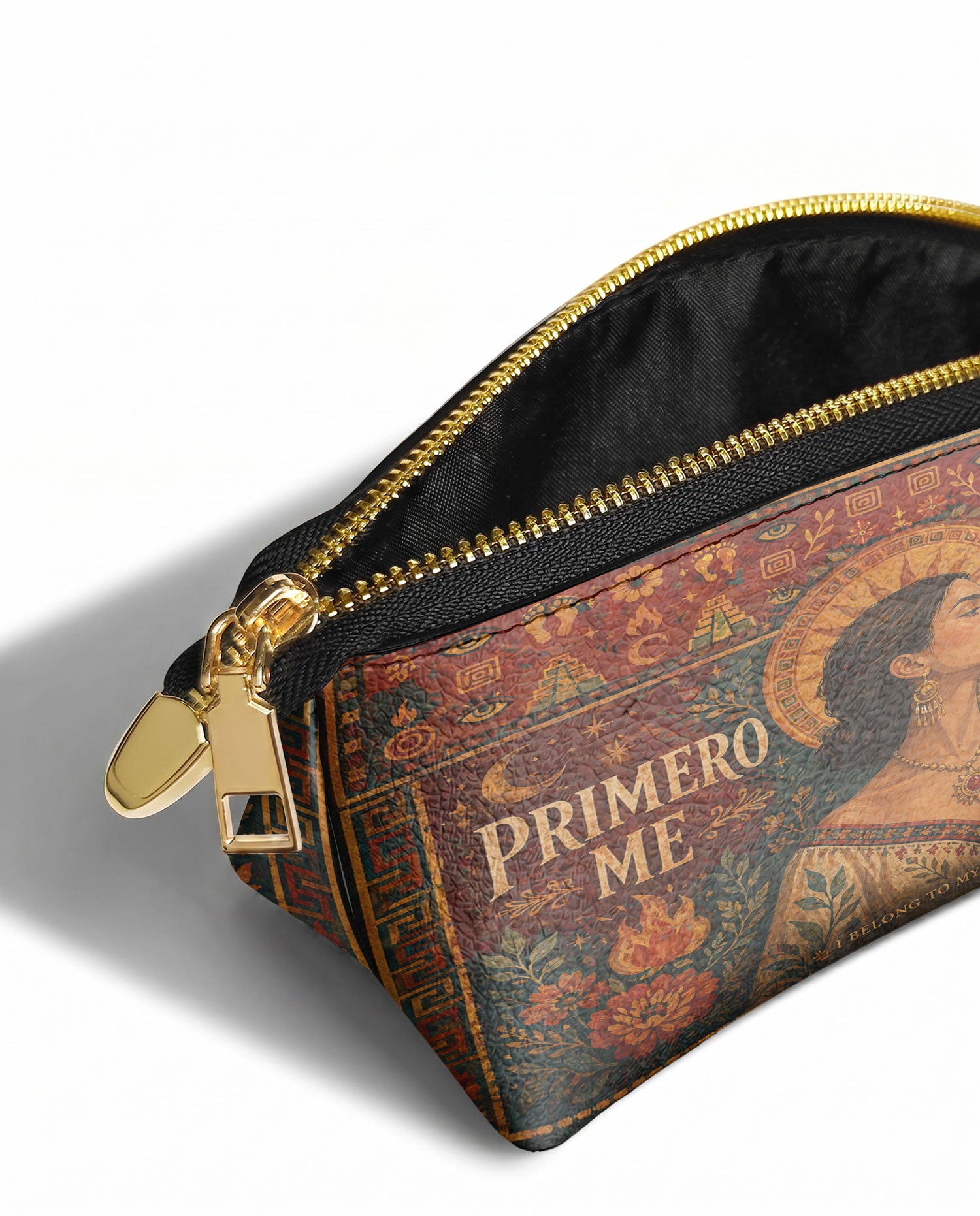 "Primero me pertenezco a mí" ver.1 Eclipse Makeup Bag - side view | Paleta Bags