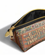 "Educada. Orgullosa. Imparable" ver.3 Eclipse Makeup Bag - side view | Paleta Bags