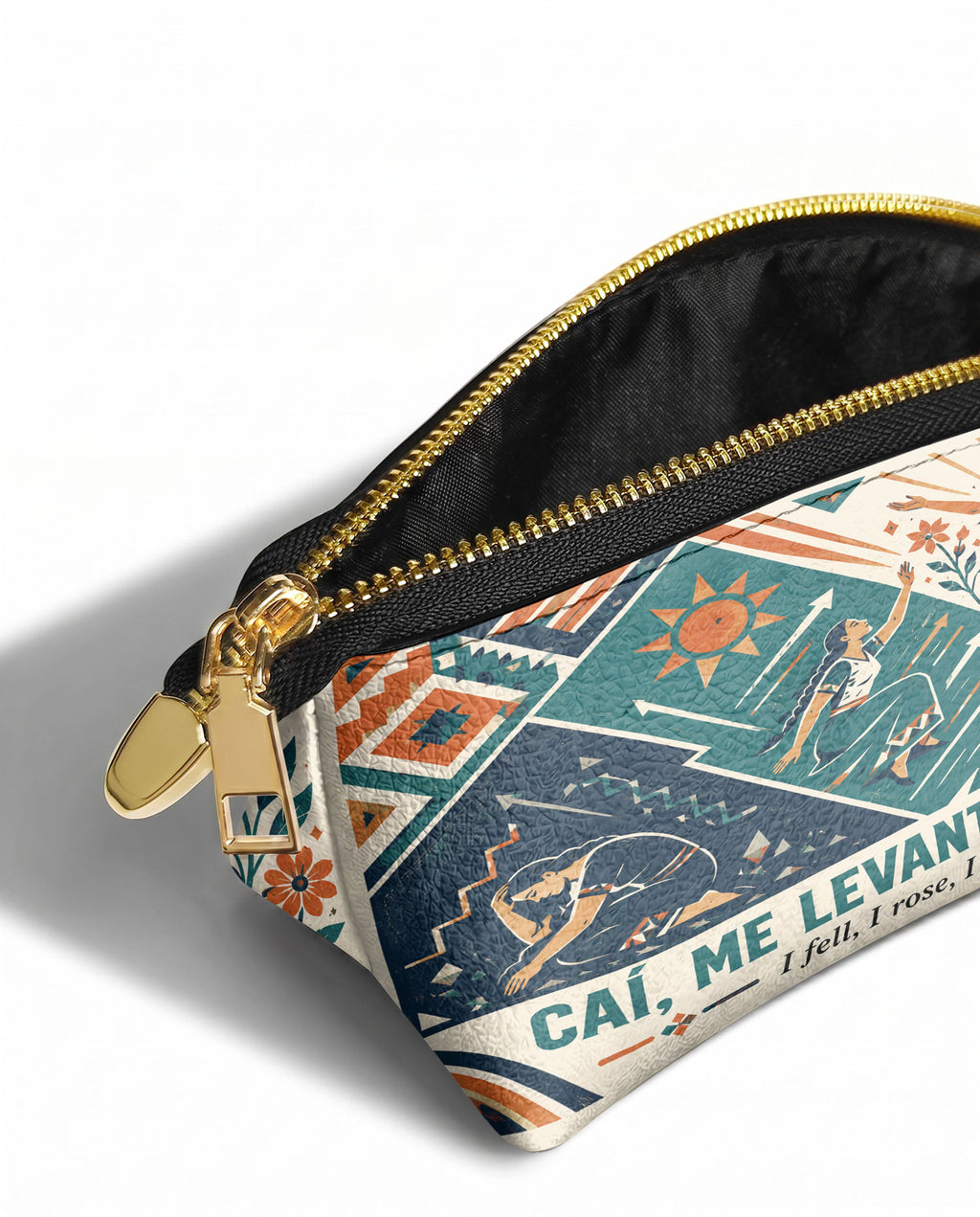 "Caí, me levanté, florecí" ver.3 Eclipse Makeup Bag - side view | Paleta Bags