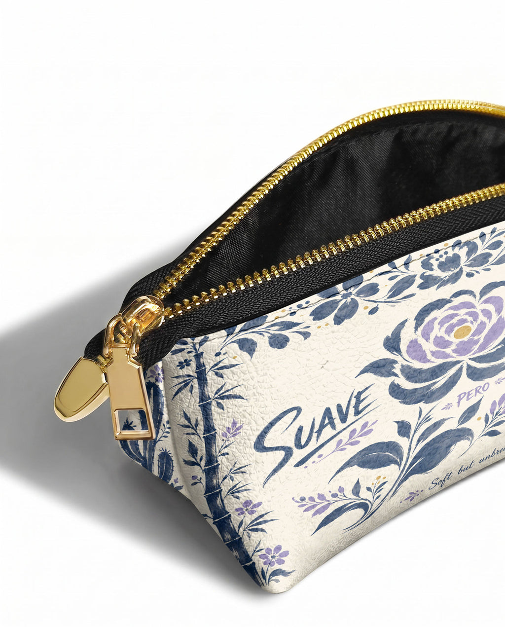 "Suave pero inquebrantable" ver.2 Eclipse Makeup Bag - side view | Paleta Bags