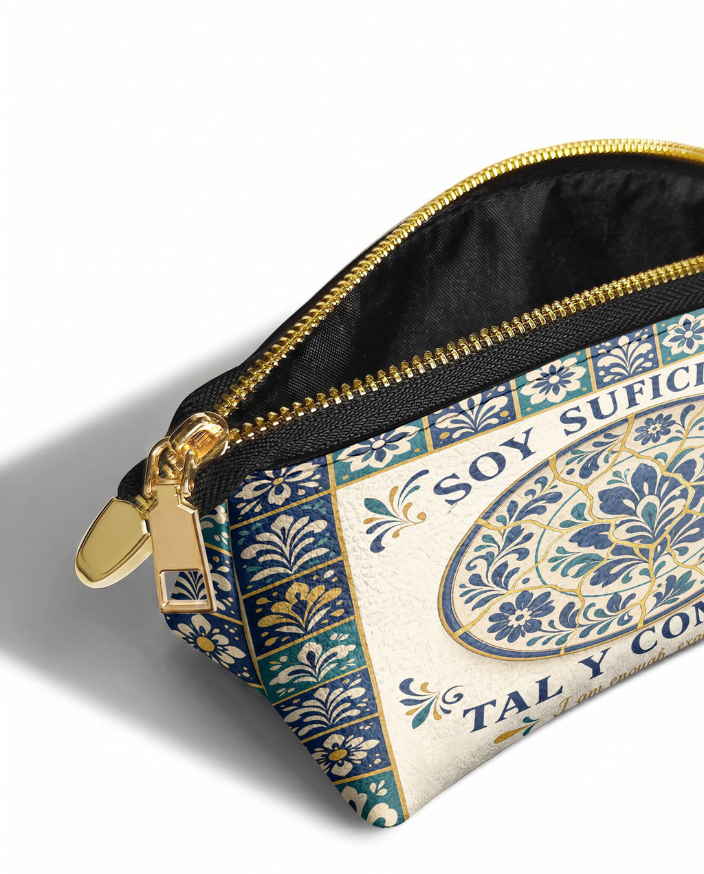 "Soy suficiente, tal y como soy" ver.8 Eclipse Makeup Bag - side view | Paleta Bags