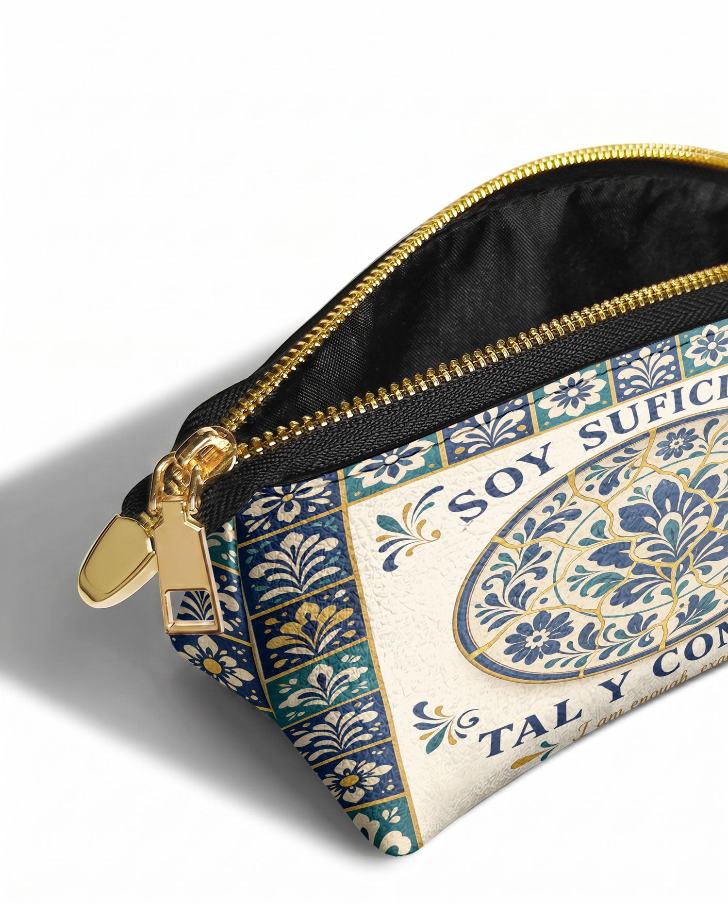 "Soy suficiente, tal y como soy" ver.8 Eclipse Makeup Bag - side view | Paleta Bags