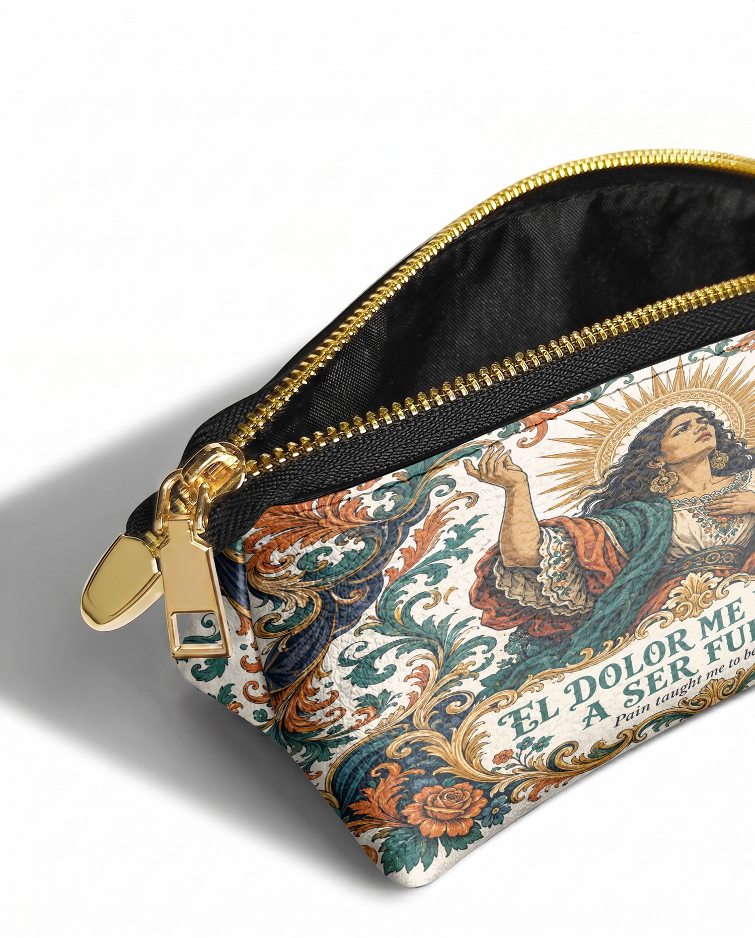 "El dolor me enseñó a ser fuerte" ver.5 Eclipse Makeup Bag - side view | Paleta Bags