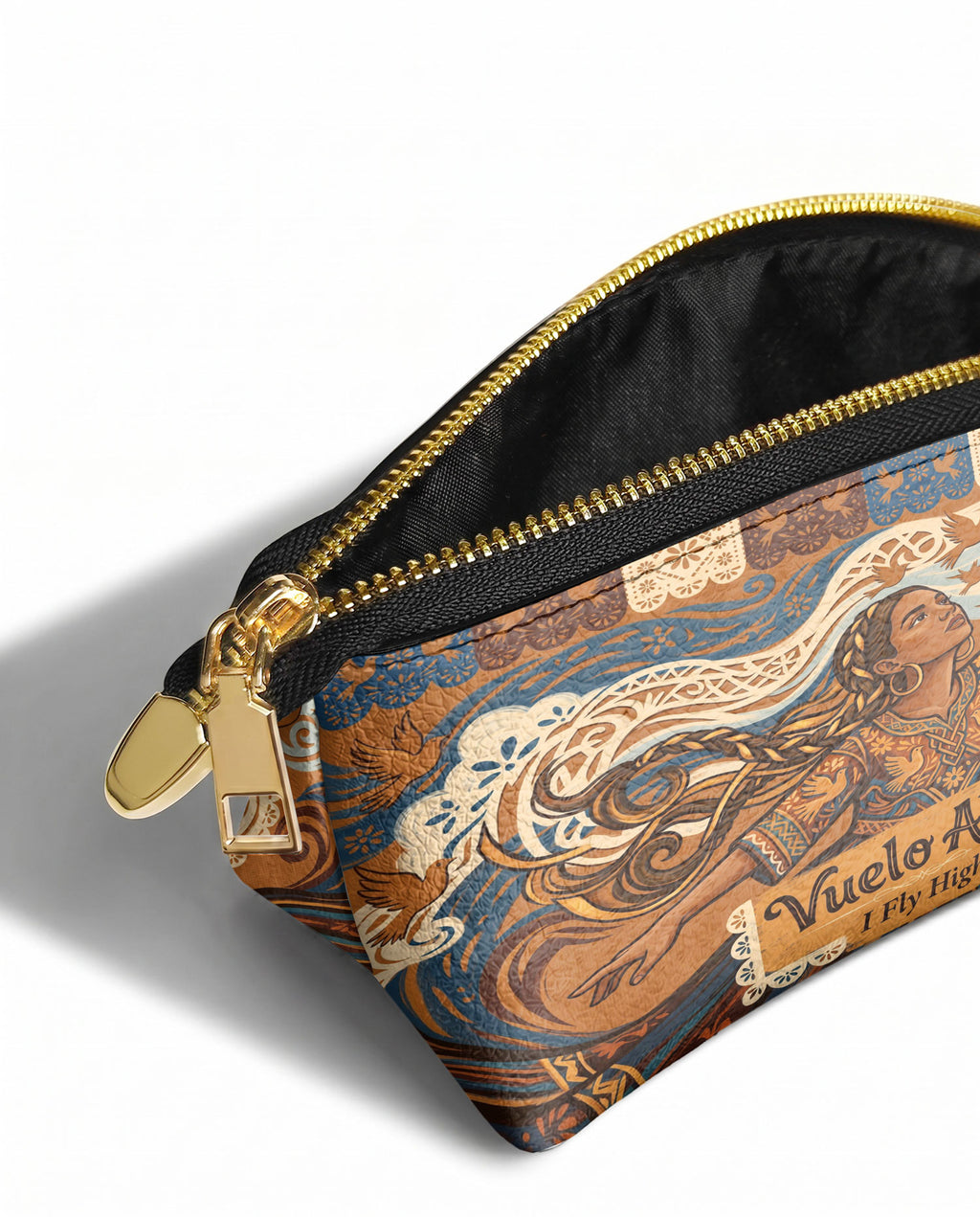 "Vuelo Alto" ver.3 Eclipse Makeup Bag - side view | Paleta Bags