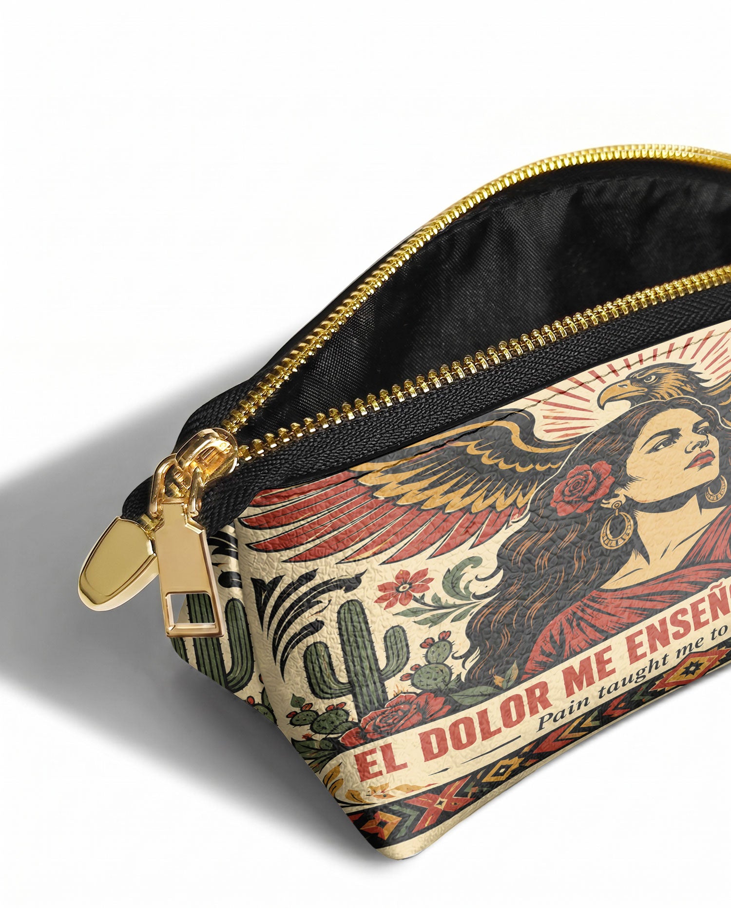"El dolor me enseñó a ser fuerte" ver.3 Eclipse Makeup Bag - side view | Paleta Bags