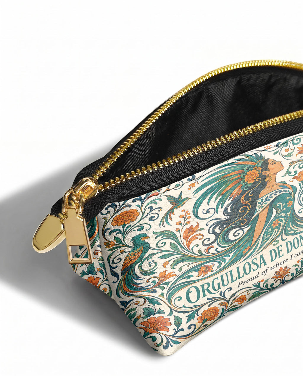 "Orgullosa de donde vengo" ver.3 Eclipse Makeup Bag - side view | Paleta Bags