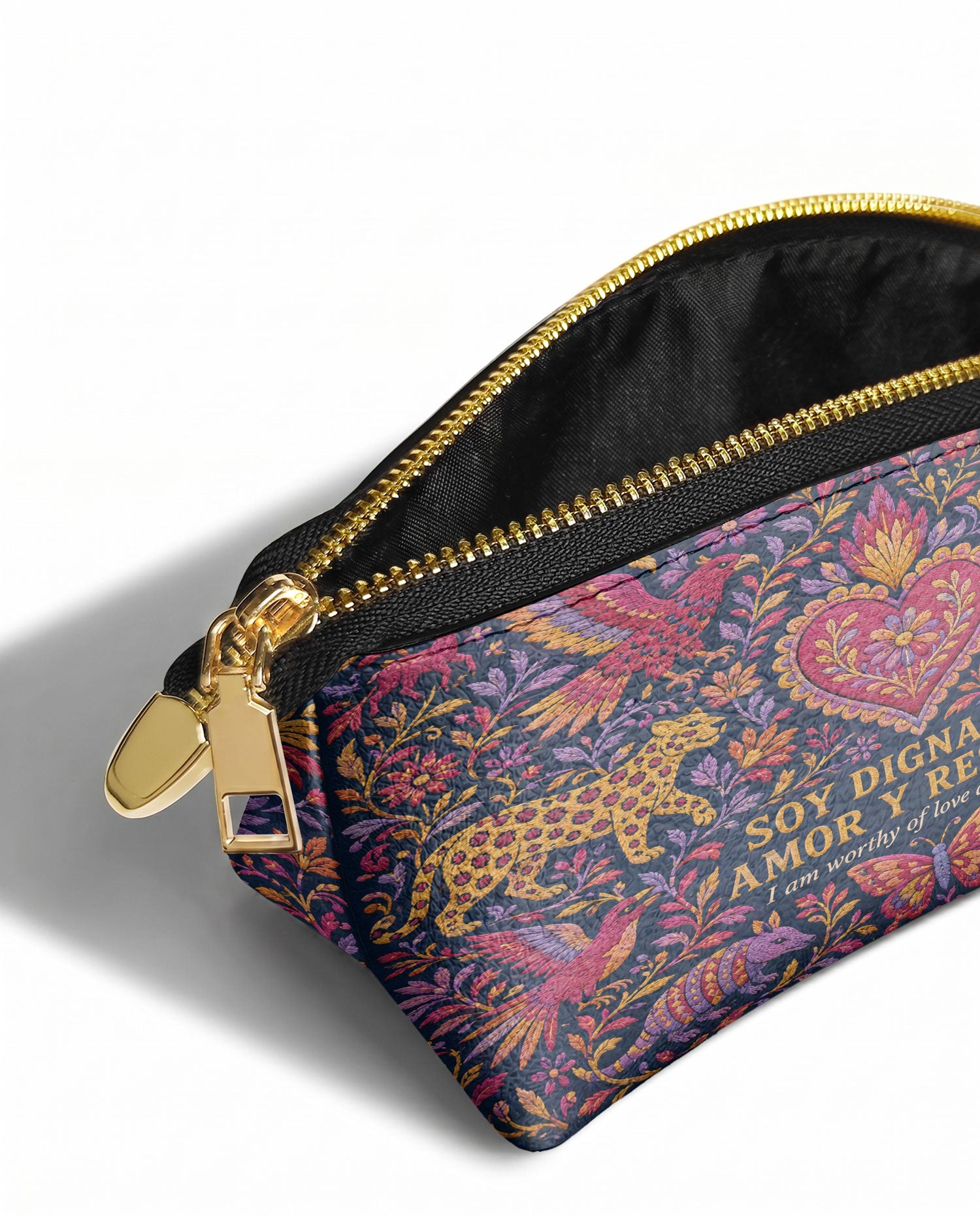 "Otomi Wild Embroidery" ver.2 Eclipse Makeup Bag - side view | Paleta Bags