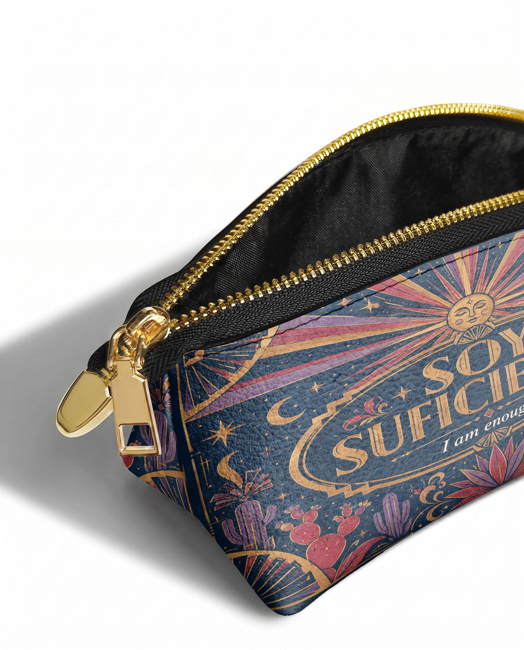 "Soy suficiente, tal y como soy" ver.3 Eclipse Makeup Bag - side view | Paleta Bags