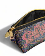 "Mi cultura es mi poder" ver.2 Eclipse Makeup Bag - side view | Paleta Bags