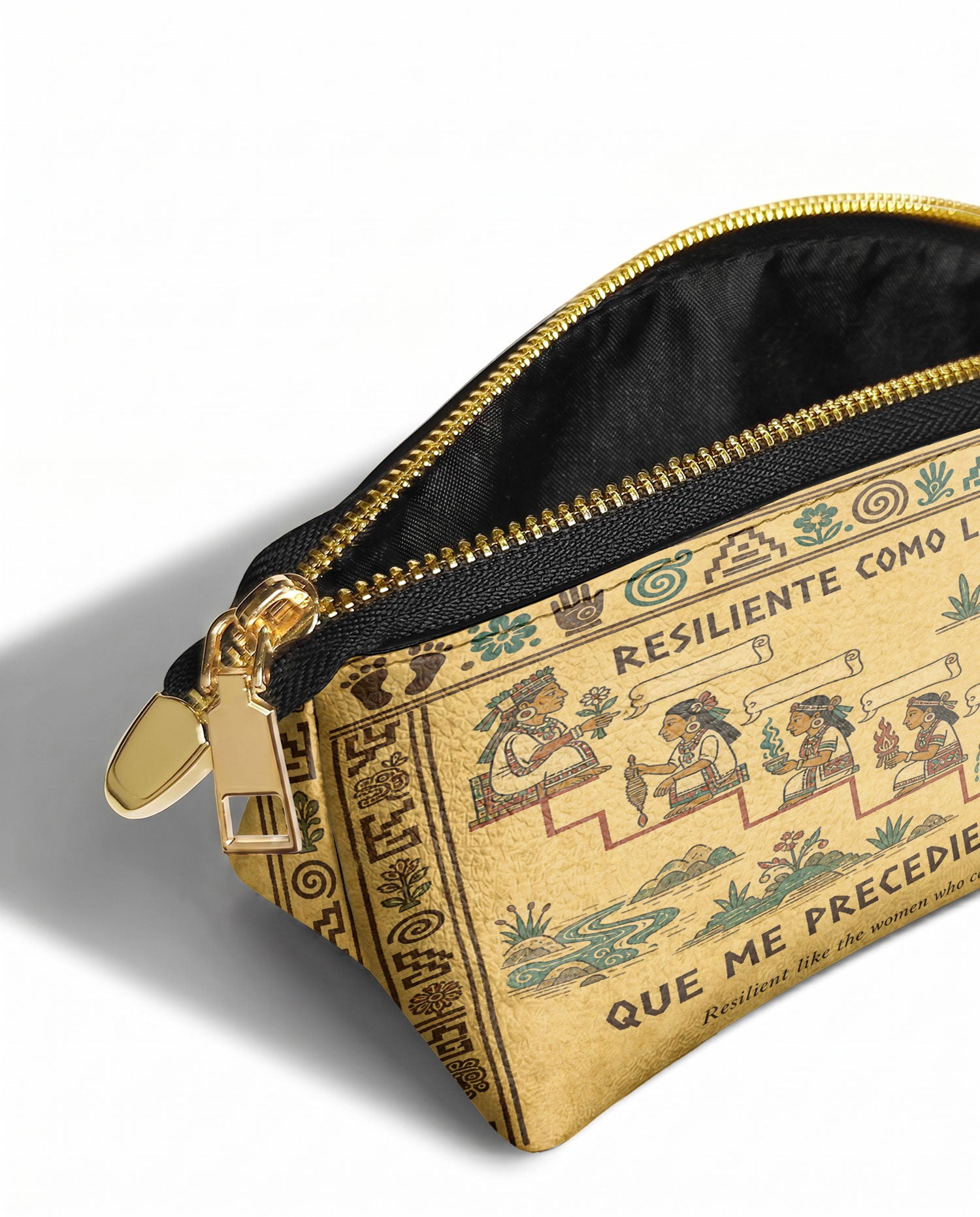 "Resiliente como las mujeres que me precedieron" ver.4 Eclipse Makeup Bag - side view | Paleta Bags