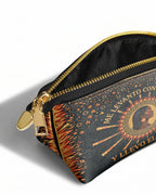 "Me levanto con el sol y llevo el fuego" ver.1 Eclipse Makeup Bag - side view | Paleta Bags