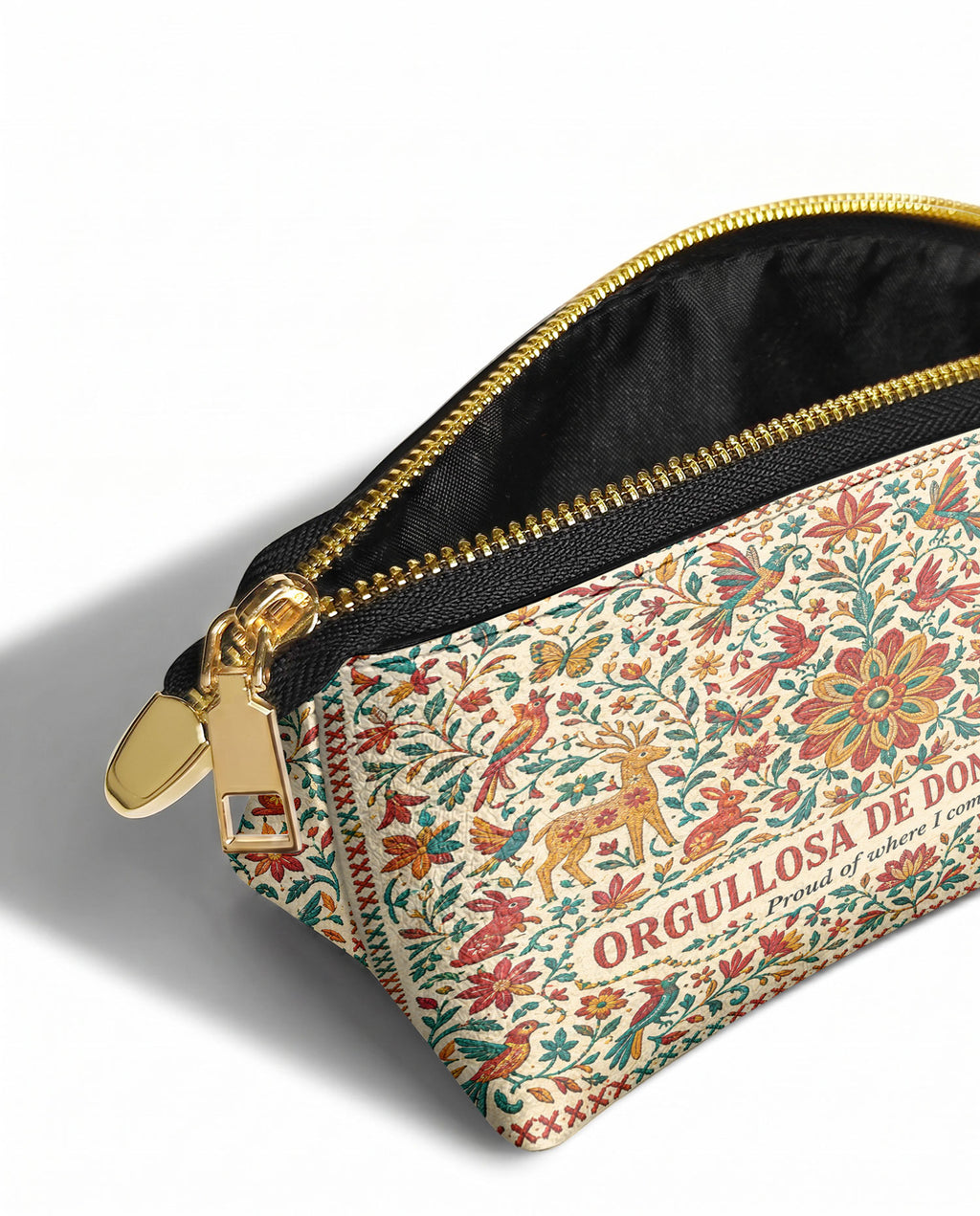 "Orgullosa de donde vengo" ver.2 Eclipse Makeup Bag - side view | Paleta Bags