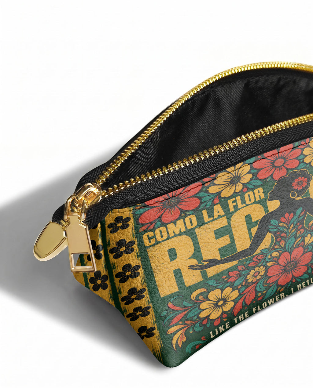 "Como la flor, regreso cada primavera" ver.1 Eclipse Makeup Bag - side view | Paleta Bags
