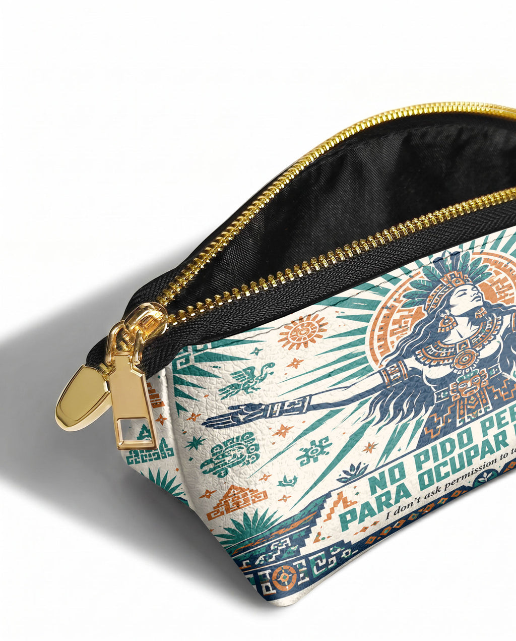 "No pido permiso para ocupar espacio" ver.4 Eclipse Makeup Bag - side view | Paleta Bags
