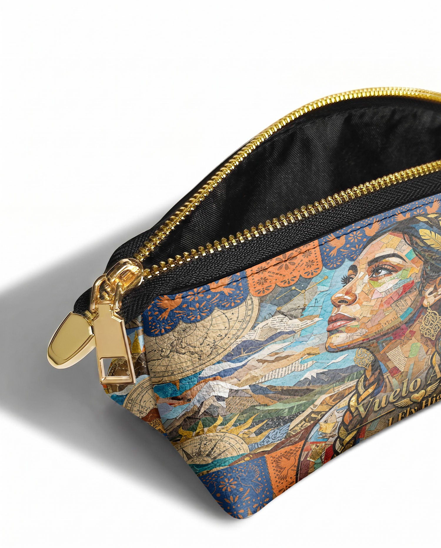 "Vuelo Alto" ver.4 Eclipse Makeup Bag - side view | Paleta Bags