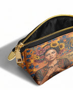 "Soy Fuerte" ver.2 Eclipse Makeup Bag - side view | Paleta Bags