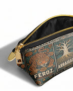 "Feroz. Arraigada. Radiante" ver.1 Eclipse Makeup Bag - side view | Paleta Bags