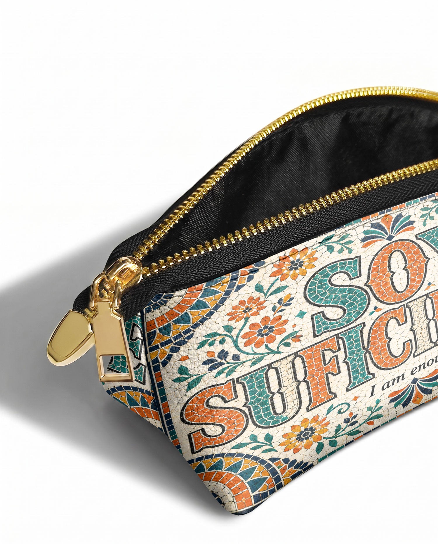 "Soy suficiente, tal y como soy" ver.4 Eclipse Makeup Bag - side view | Paleta Bags