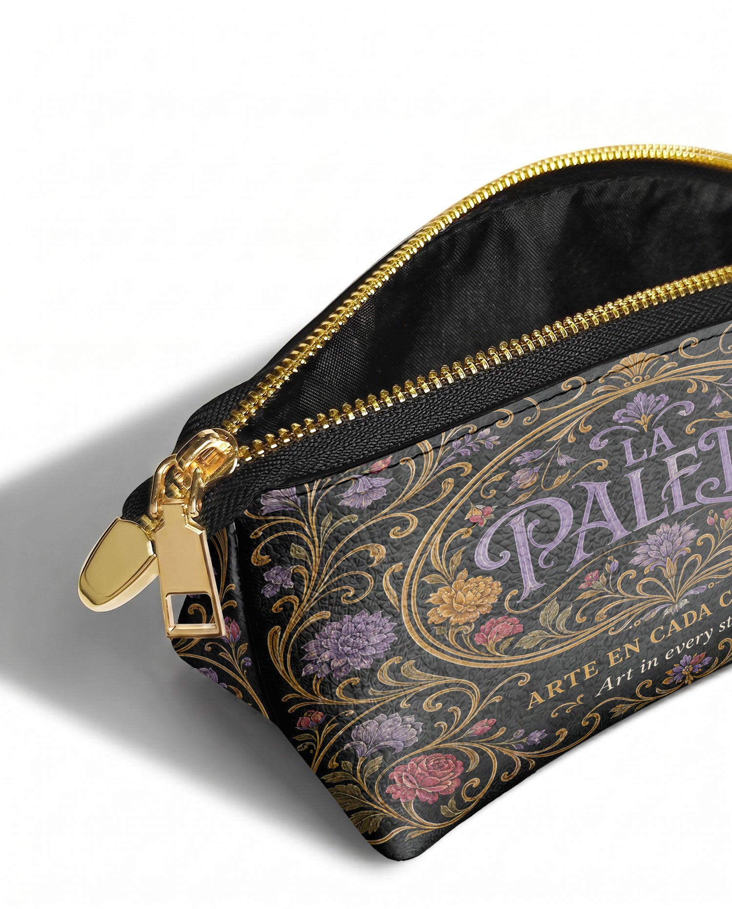 "La Paleta — Arte en cada costura" ver.1 Eclipse Makeup Bag - side view | Paleta Bags