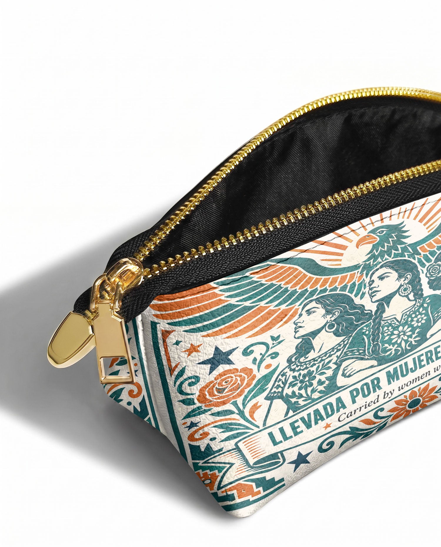 "Llevada por mujeres que inspiran" ver.3 Eclipse Makeup Bag - side view | Paleta Bags