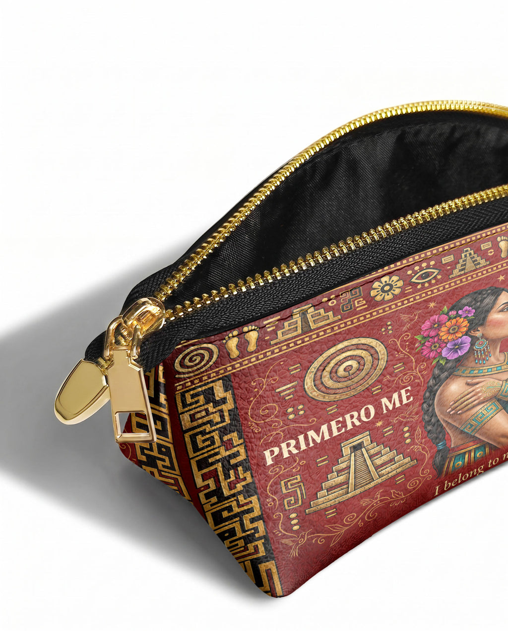 "Primero me pertenezco a mí" ver.8 Eclipse Makeup Bag - side view | Paleta Bags