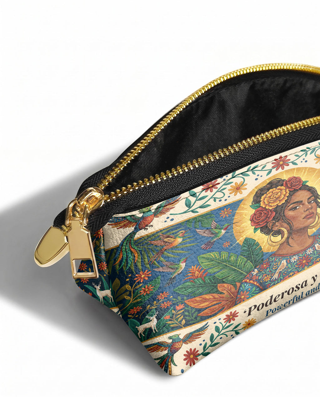 "Poderosa y Libre" ver.3 Eclipse Makeup Bag - side view | Paleta Bags