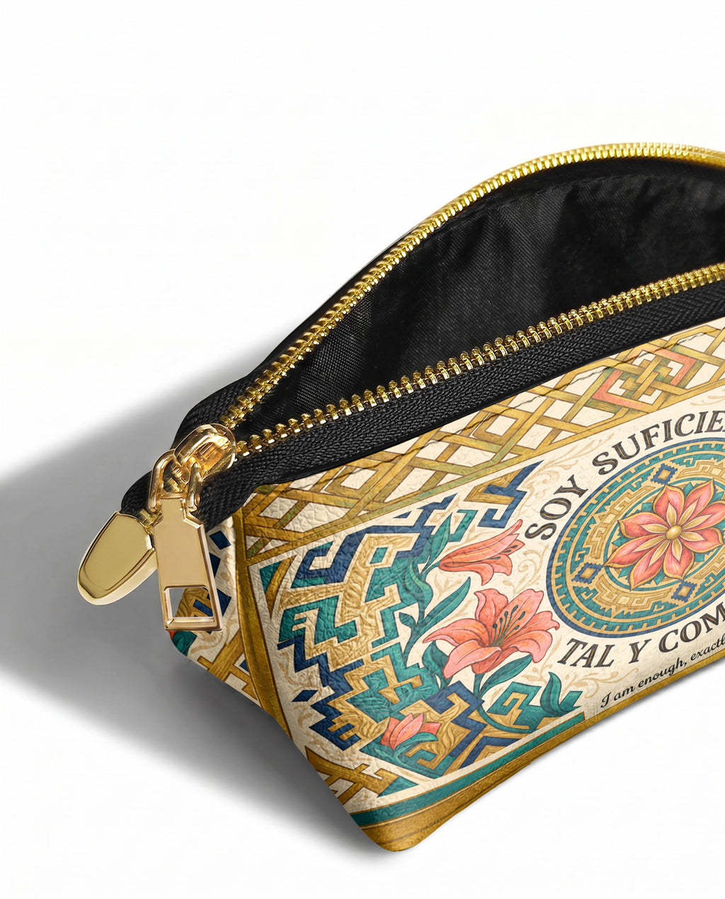 "Soy suficiente, tal y como soy" ver.9 Eclipse Makeup Bag - side view | Paleta Bags