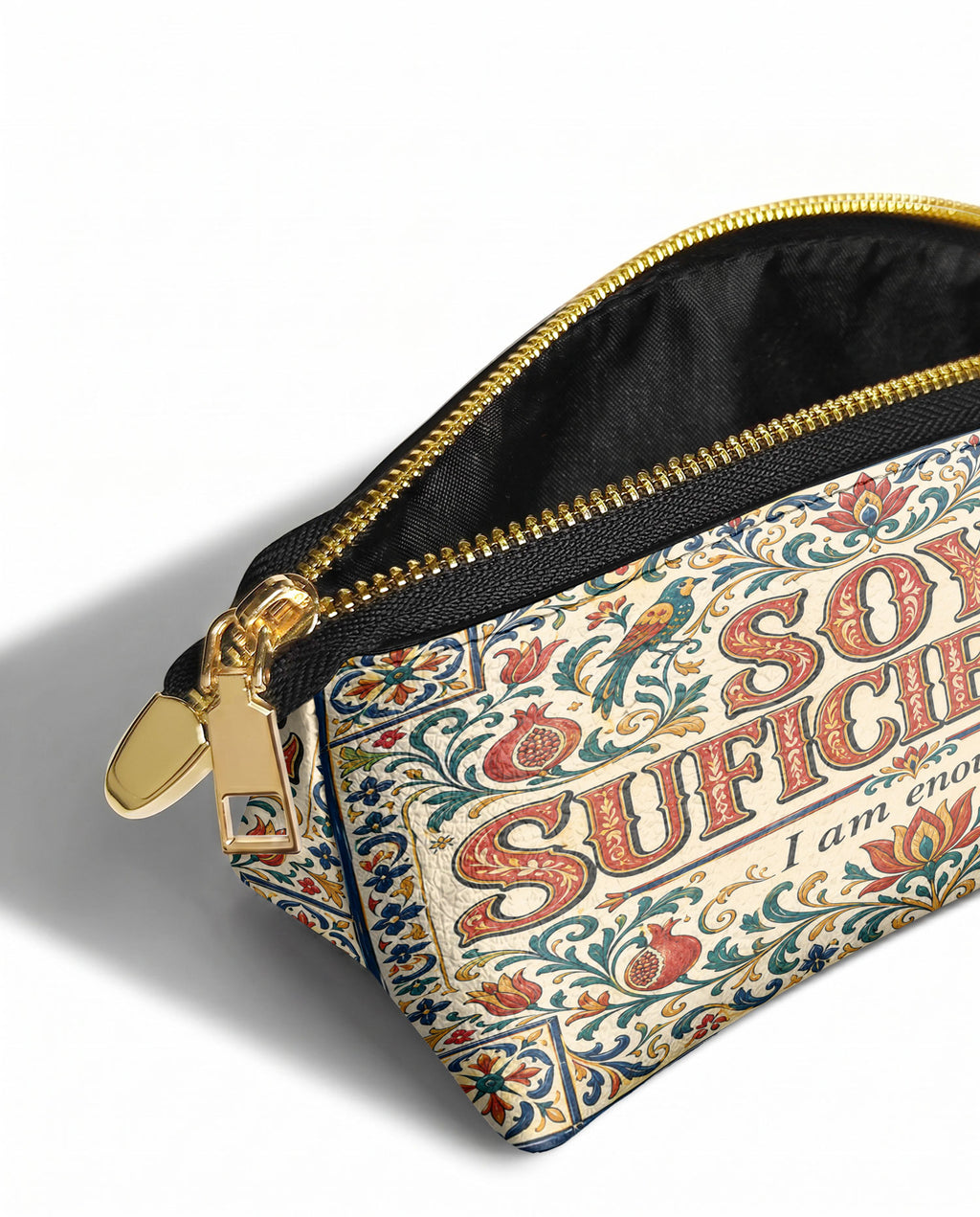 "Soy suficiente, tal y como soy" ver.1 Eclipse Makeup Bag - side view | Paleta Bags