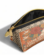 "Lleva su cultura como flores en flor" ver.3 Eclipse Makeup Bag - side view | Paleta Bags
