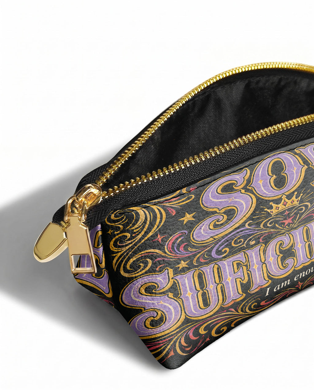 "Soy suficiente, tal y como soy" ver.2 Eclipse Makeup Bag - side view | Paleta Bags