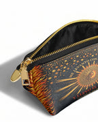 "Me levanto con el sol y llevo el fuego" ver.2 Eclipse Makeup Bag - side view | Paleta Bags