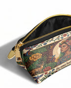 "Se amó hasta florecer" ver.8 Eclipse Makeup Bag - side view | Paleta Bags