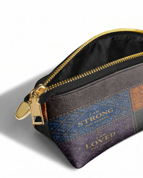 "BILINGÜE" ver.1 Eclipse Makeup Bag - side view | Paleta Bags