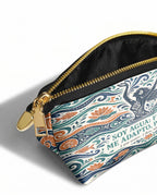 "Soy agua fluyo, me adapto, persisto" ver.1 Eclipse Makeup Bag - side view | Paleta Bags