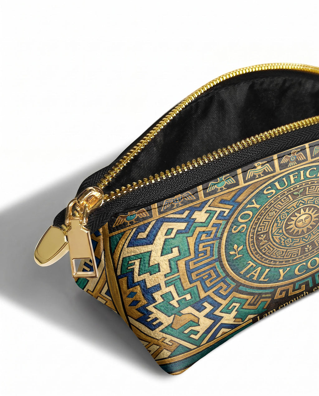 "Soy suficiente, tal y como soy" ver.10 Eclipse Makeup Bag - side view | Paleta Bags