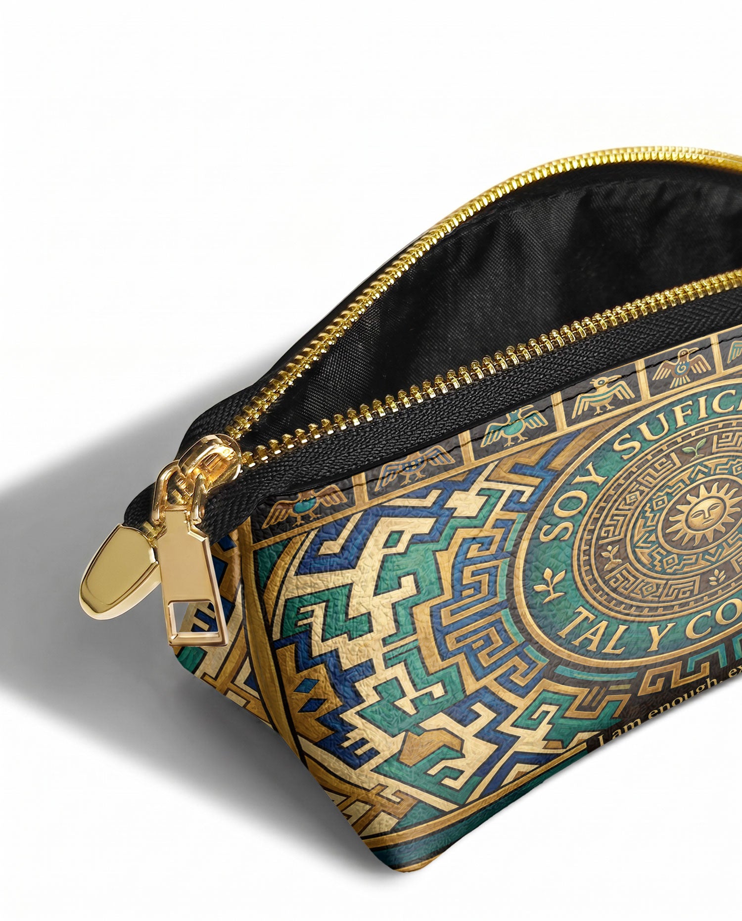 "Soy suficiente, tal y como soy" ver.10 Eclipse Makeup Bag - side view | Paleta Bags