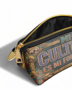 "Mi cultura es mi fortaleza" ver.3 Eclipse Makeup Bag - side view | Paleta Bags
