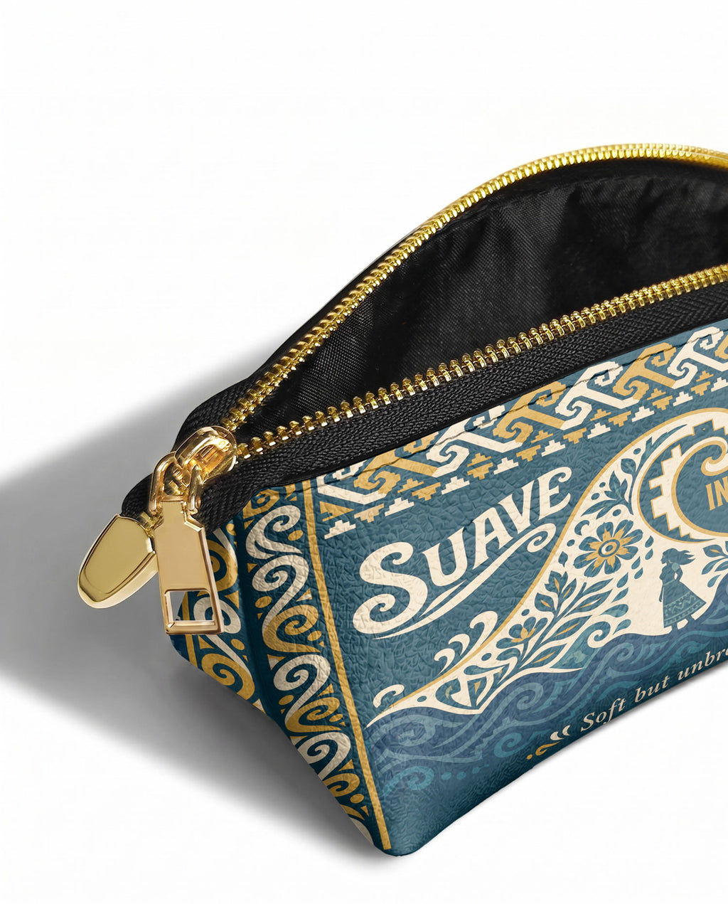 "Suave pero inquebrantable" ver.3 Eclipse Makeup Bag - side view | Paleta Bags